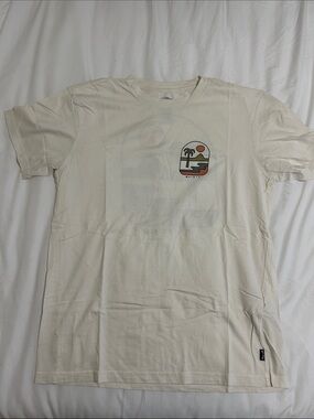 Billabong Cream Short Sleeve Tee with Coastal Chest Graphic